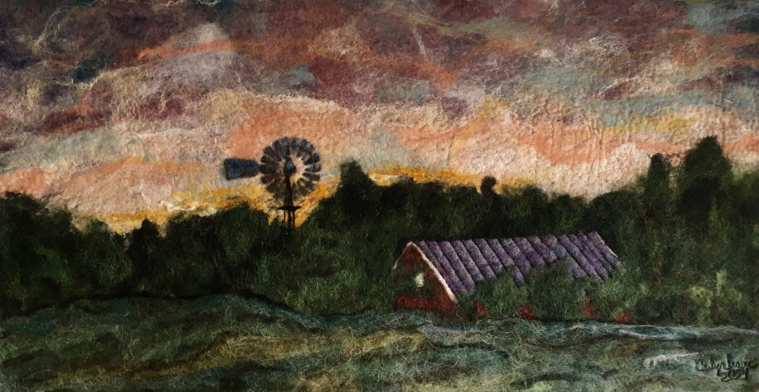 Fresh Hay, Felted Wool, 25x13