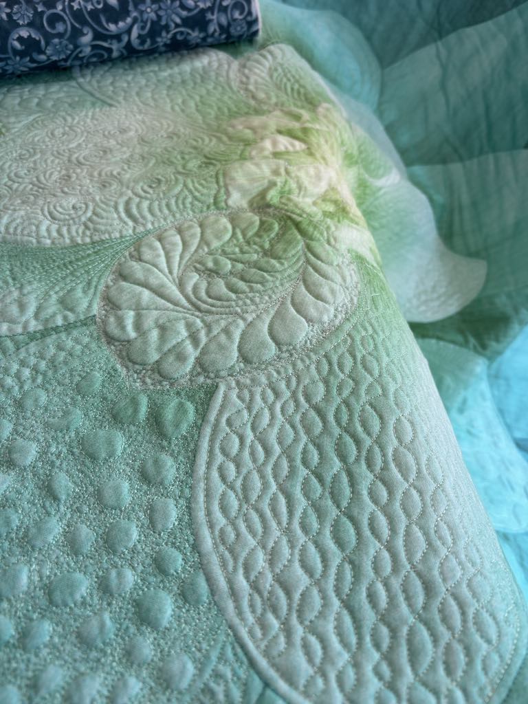 Free Motion Quilting Teal sample